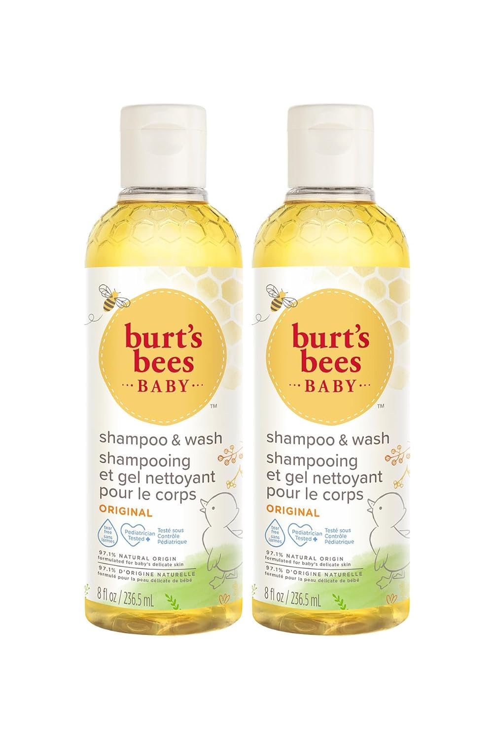 Burt's Bees Bebek Saç ve Vücut Şampuanı, 236.5 ml x 2 Adet