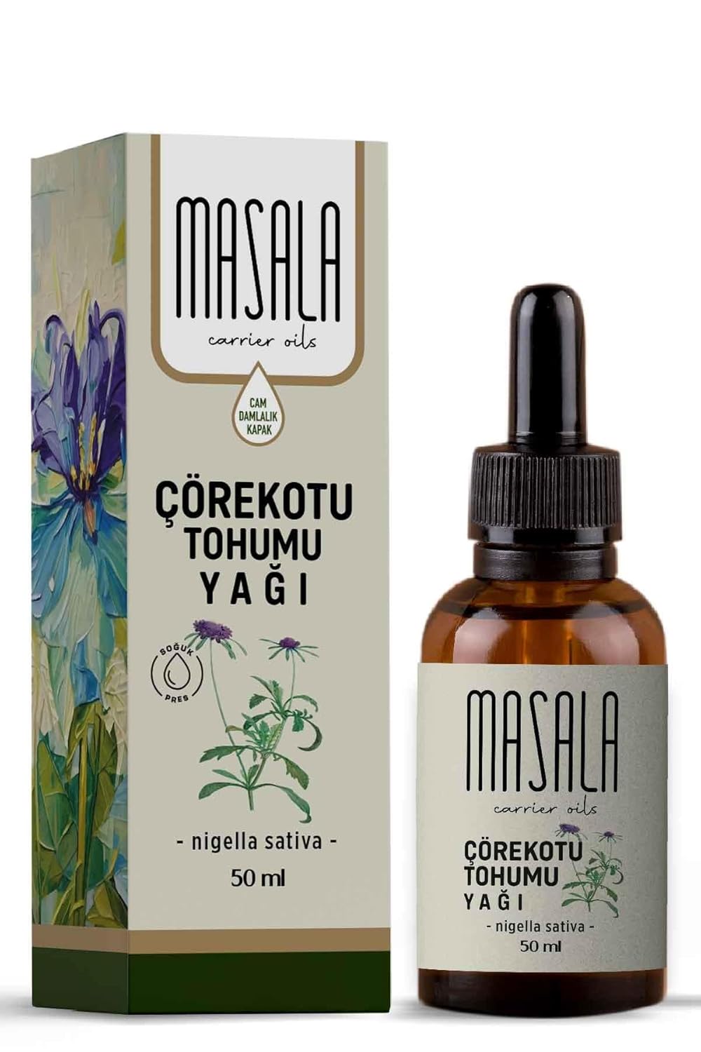 Masala Çörekotu Yağı 50 ml. Soğuk Pres (Black Cumin Seed Carrier Oil)