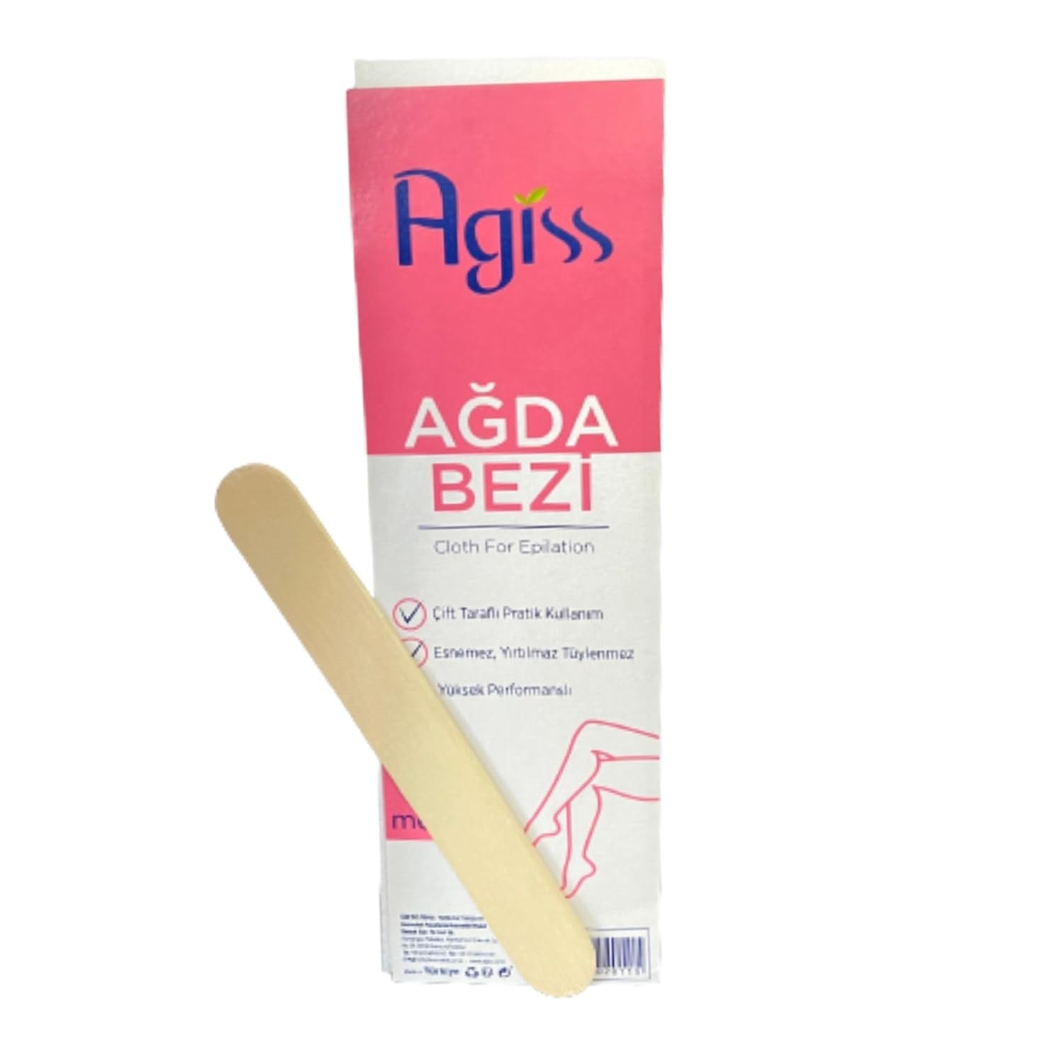 VHD Agiss Spatula ile Saç Ağda için Bez Epilasyon Rulosu - 2 Taraf, Yırtılmaya Dayanıklı, Apilasyon için Kumaş Rulo, 2,5 inç G x 2,19 Yard (2 metre)
