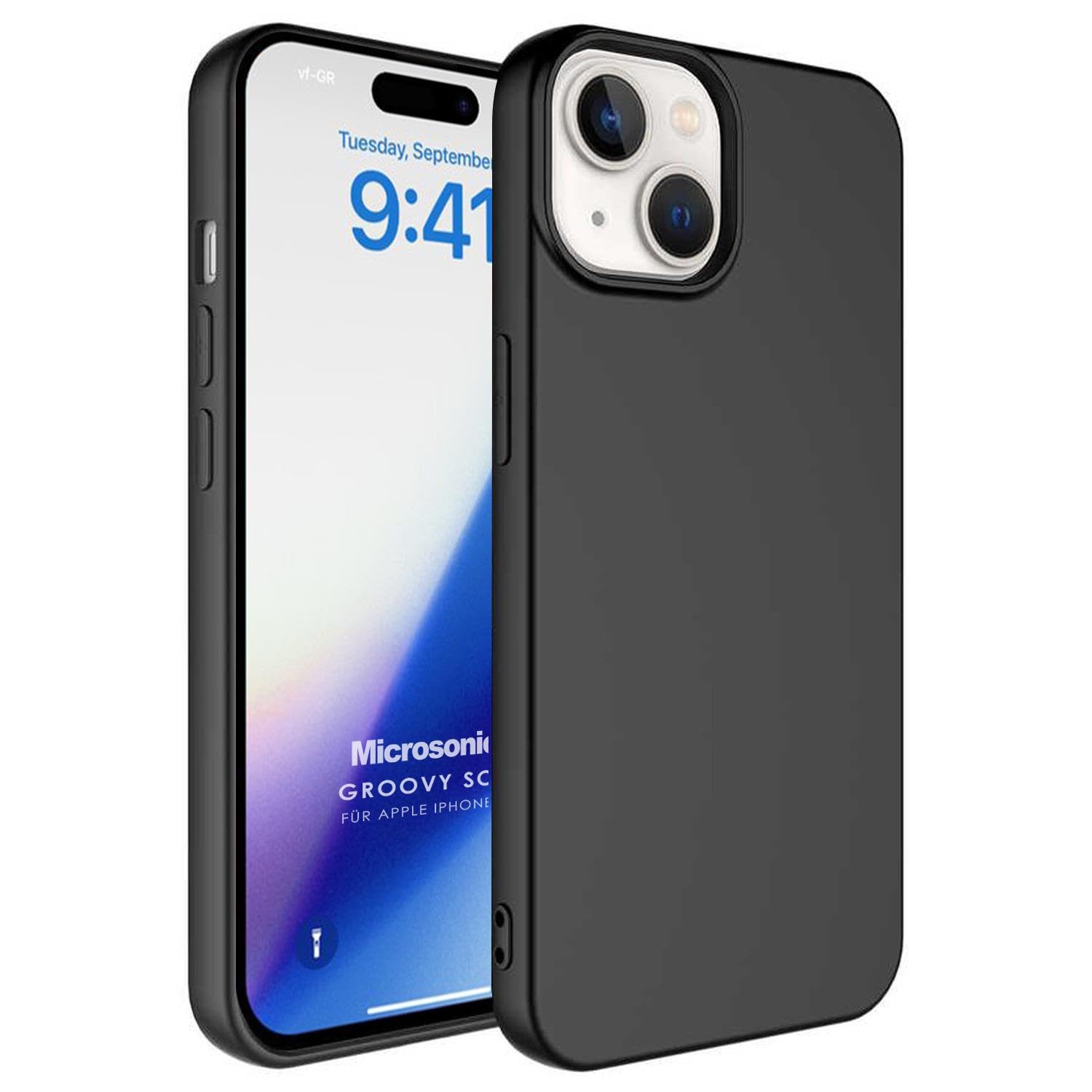 Microsonic Kılıf Apple iPhone 15 Plus için Groovy Soft Siyah [iPhone 15 Plus ile Uyumlu Kılıf - Siyah]