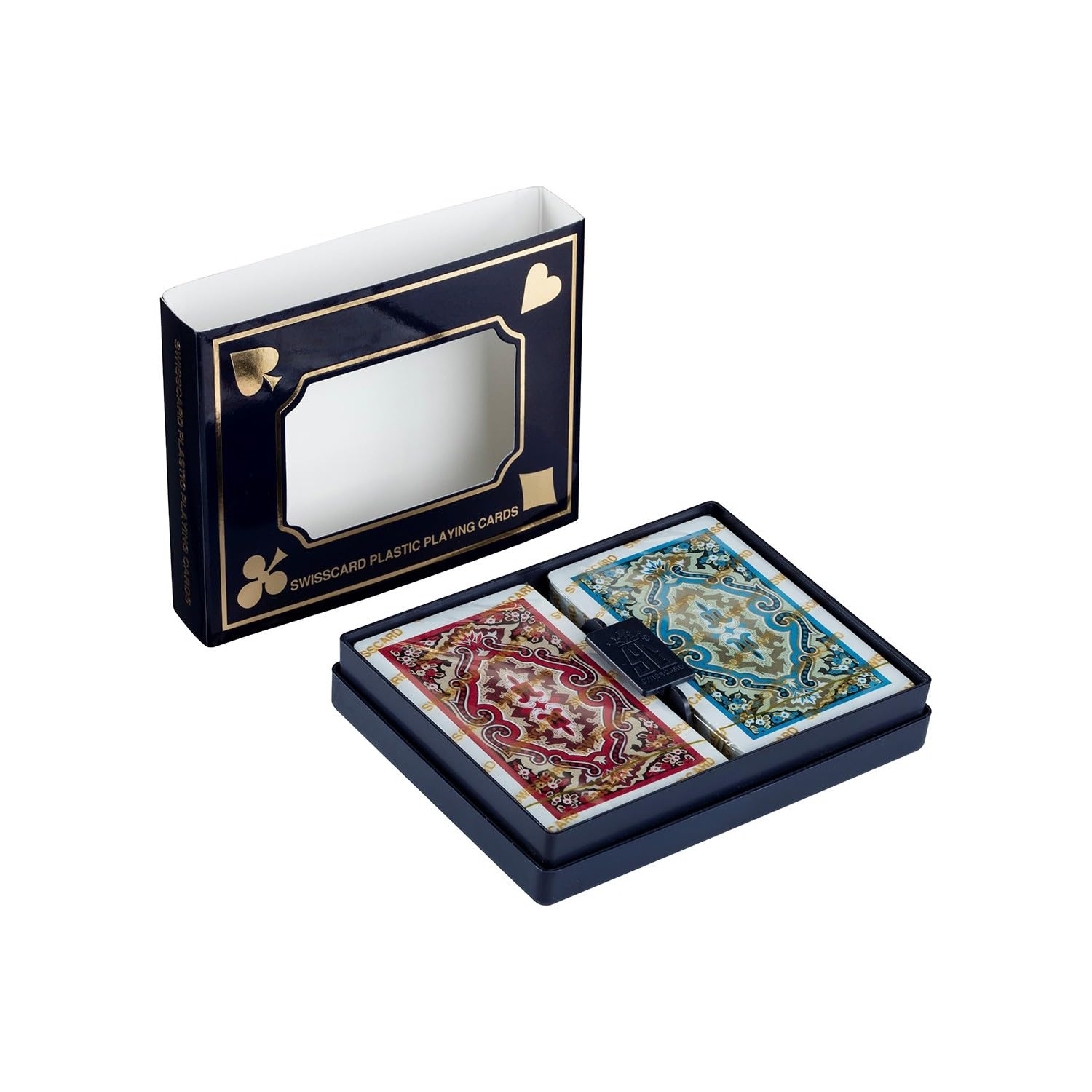 Swisscard Plastik İskambil Oyun Kartı Su Geçirmez Çift Deste Sert Kapalı Kutu İçerisinde BİRİÇ OYUN KAĞIDI