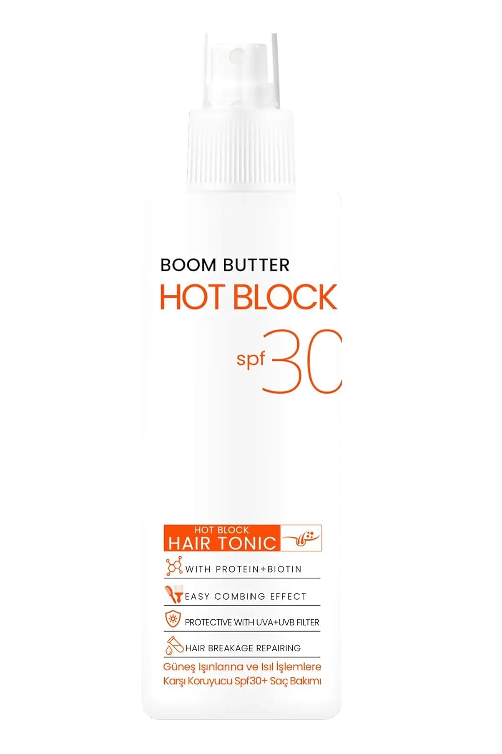 BOOM BUTTER Isıl İşlem ve Güneş Koruyucu Hot Block SPF 30+ Saç Toniği 150ML