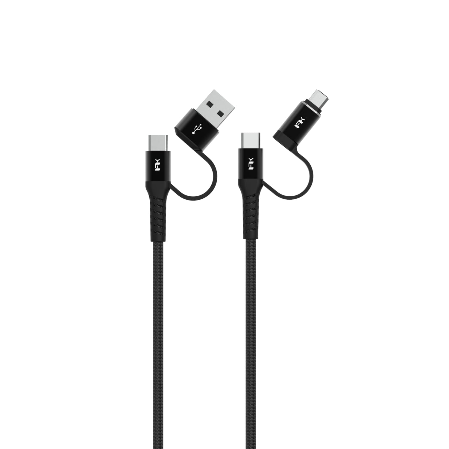 Feeltek Çoklu Şarj Kablosu 200 cm | USB-C iPhone 15, iPad ve USB-C Laptop Uyumlu | USB-A & Micro USB
