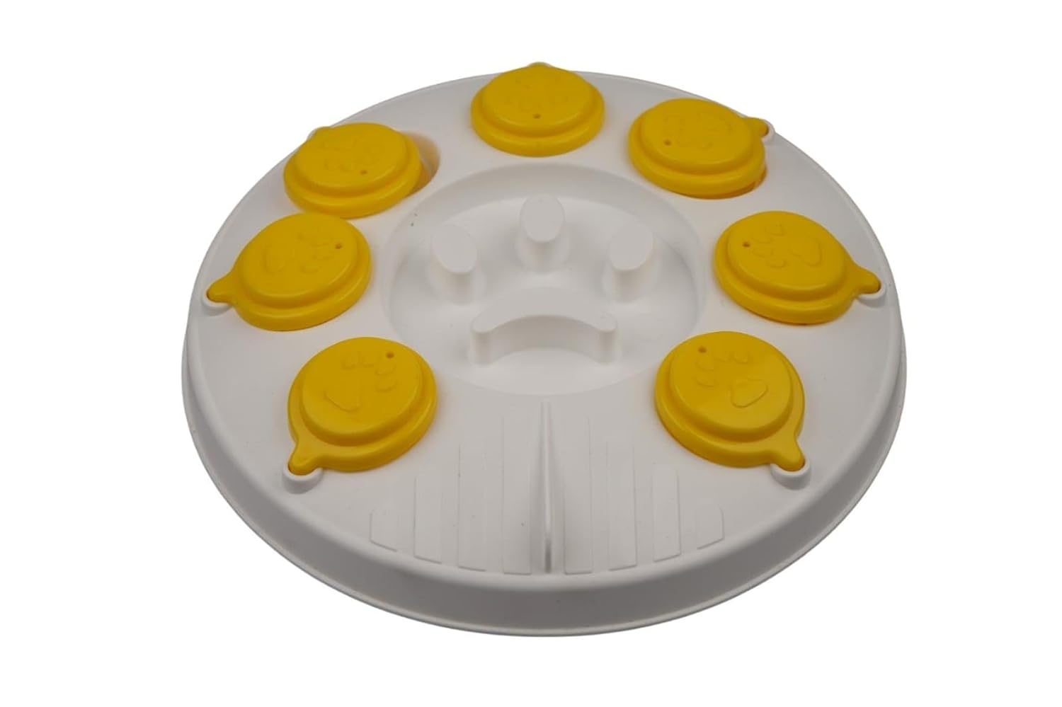 Glipet Kedi Köpek Bulmacası ve Yavaş Yeme Mama kabı Beyaz-Sarı