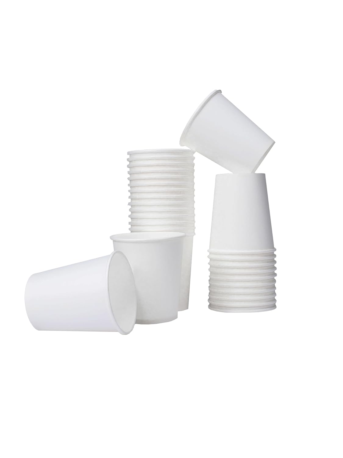 CUPTOYOU 100 adet karton bardak 6 oz 165 ml, çay için beyaz karton bardaklar, küçük tek kullanımlık kahve bardakları, otomat bardakları, kağıt bardak