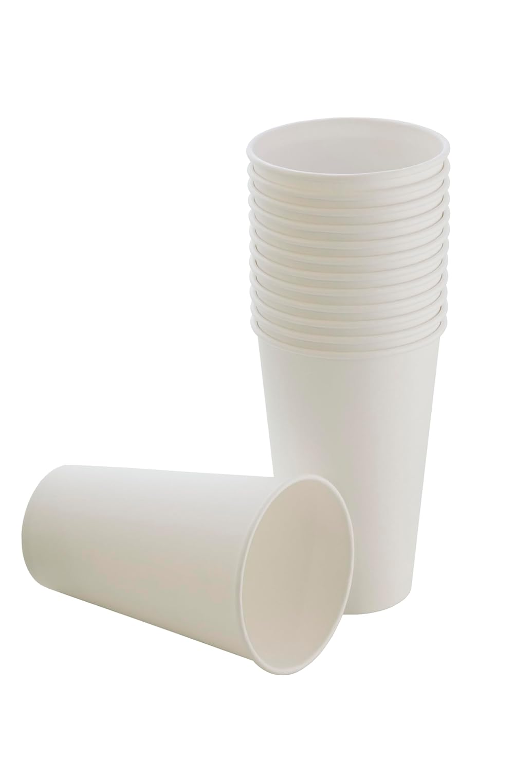 CUPTOYOU 50 adet parti bardağı, beyaz tek kullanımlık karton bardak 16 oz, büyük kağıt bardak 400 ml, parti ihtiyaçları, çocuk partisi, sıcak ve soğuk içecekler, çay, kahve, meyve suyu