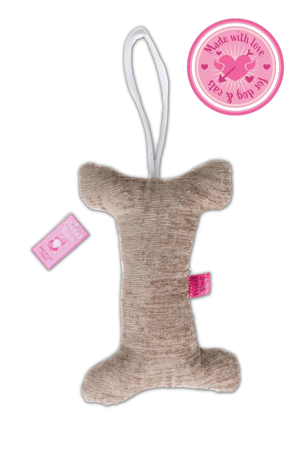 proud wave Kemik Peluş Köpek Oyuncağı Çekiştirmeli Diş Kaşıma Diş Sağlığı Büyük Kemik Kahverengi