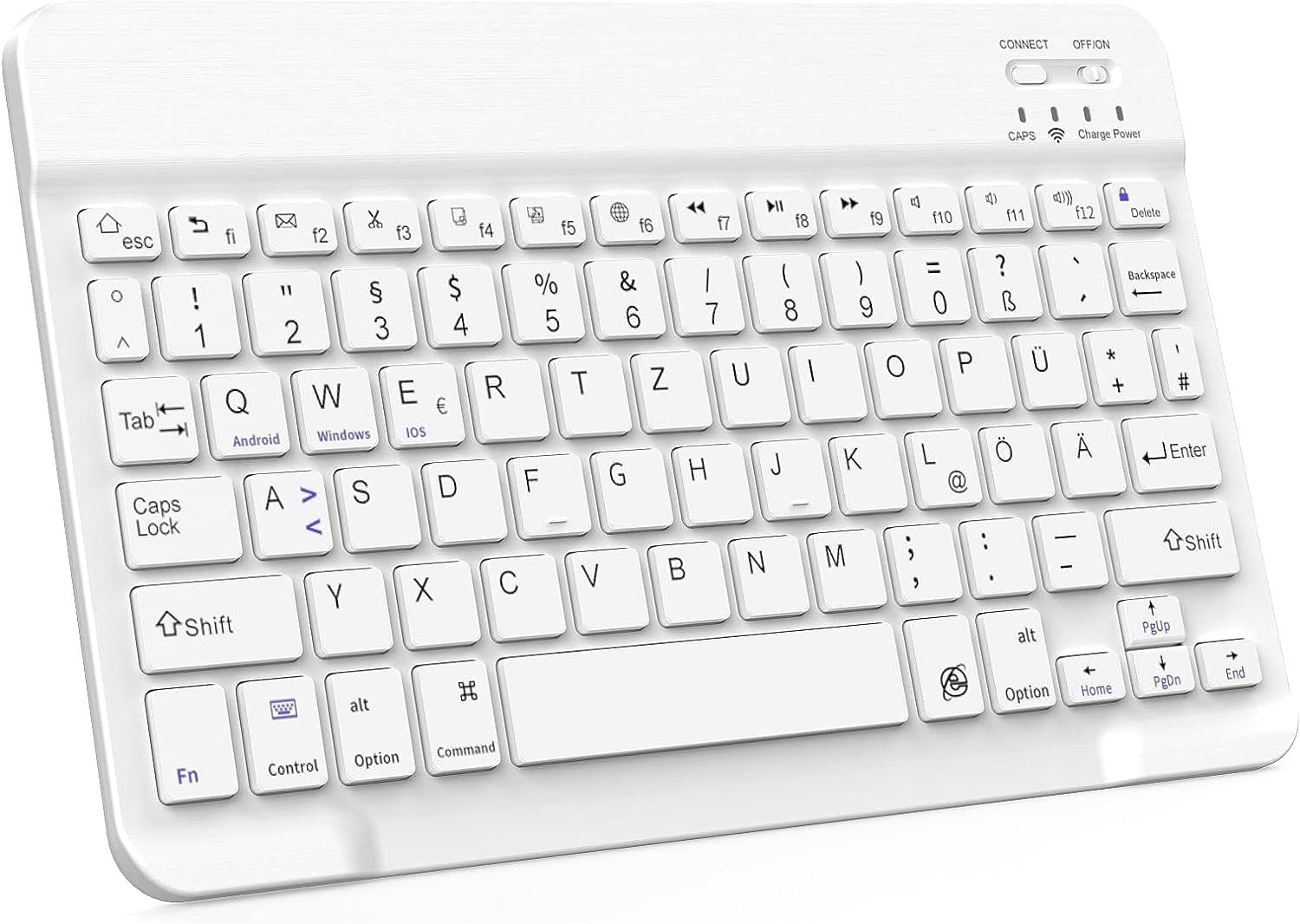 Valkyrie Bluetooth 10 inç Ios Windows Android Uyumlu Kablosuz Klavye - Türkçe - Şarjlı - Sessiz - Multimedia - Ultra İnce Beyaz