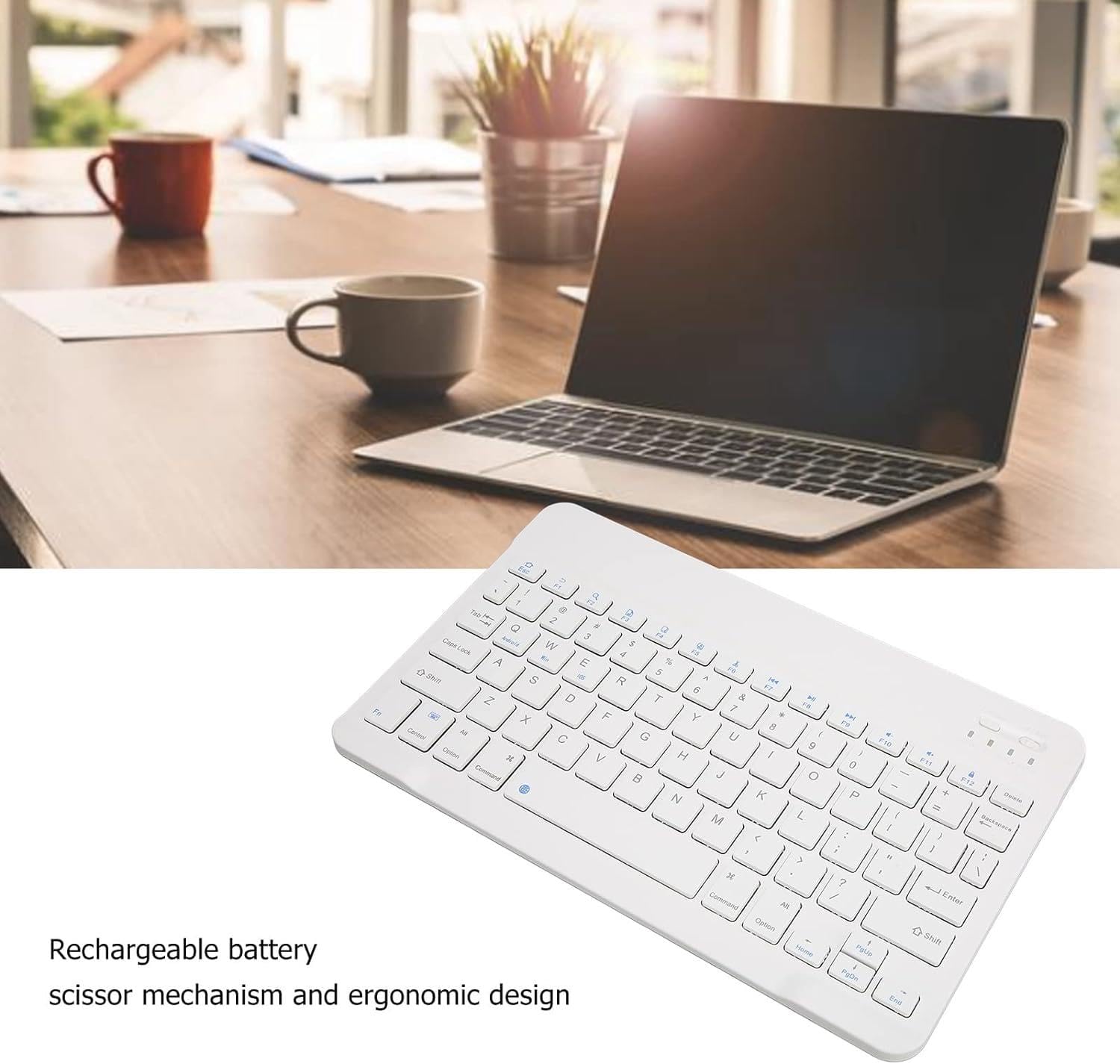 Valkyrie Bluetooth 10 inç Ios Windows Android Uyumlu Kablosuz Klavye - Türkçe - Şarjlı - Sessiz - Multimedia - Ultra İnce Beyaz