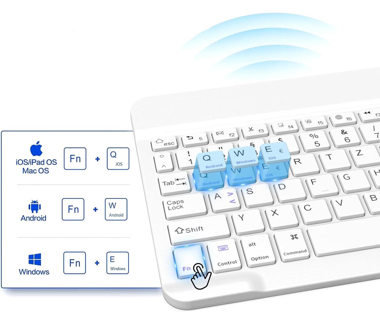 Valkyrie Bluetooth 10 inç Ios Windows Android Uyumlu Kablosuz Klavye - Türkçe - Şarjlı - Sessiz - Multimedia - Ultra İnce Beyaz