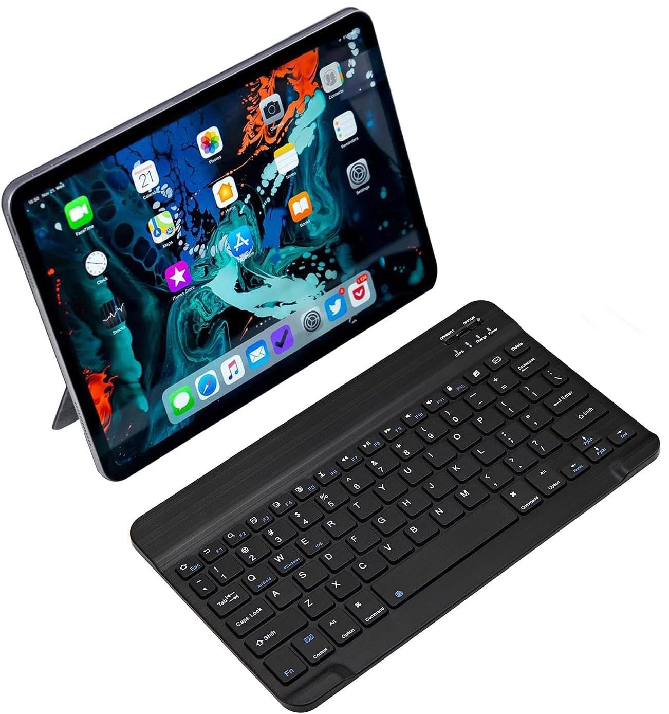 Valkyrie Bluetooth 10 inç Ios Windows Android Uyumlu Kablosuz Klavye - Türkçe - Şarjlı - Sessiz - Multimedia - Ultra İnce Siyah