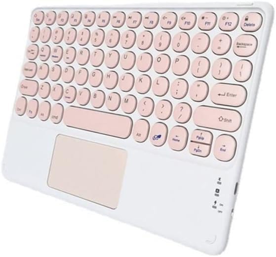 Valkyrie Kablosuz Touchpad Bluetooth Klavye - Ios Android Windows Uyumlu - TÜRKÇE Dil - Şarjlı - Ultra İnce - Type-C Giriş Pembe