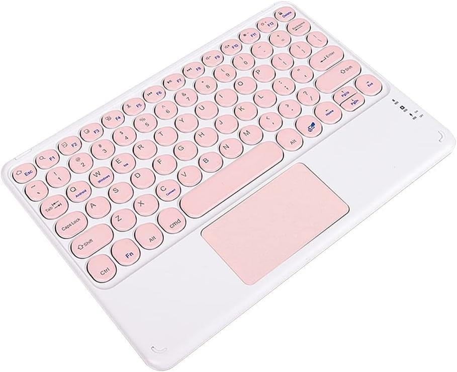 Valkyrie Kablosuz Touchpad Bluetooth Klavye - Ios Android Windows Uyumlu - TÜRKÇE Dil - Şarjlı - Ultra İnce - Type-C Giriş Pembe