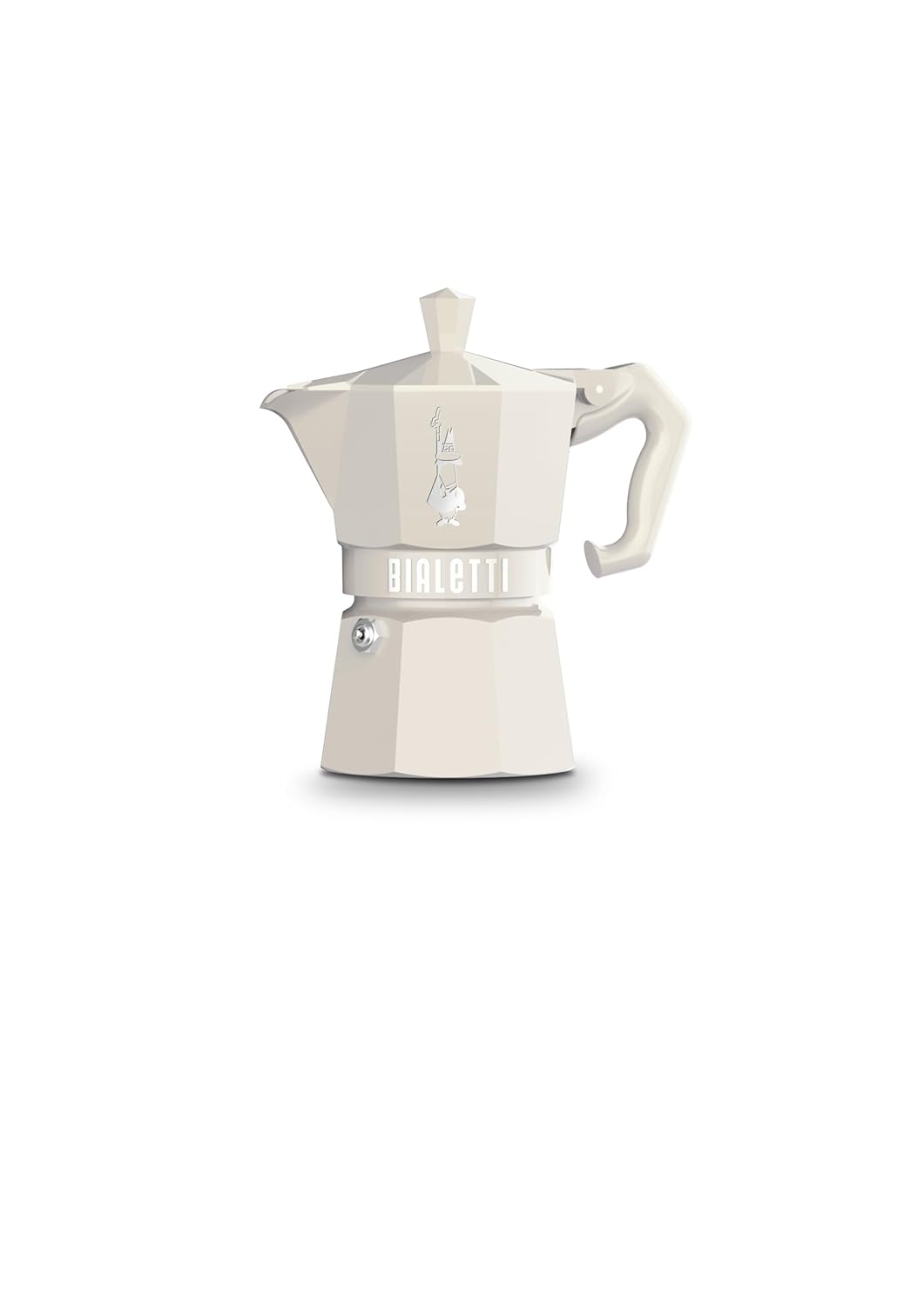 Bialetti - Moka Exclusive: 3 Cups Ocak Üstü Espresso Pişirici - 130ml - Krem Renk - Alüminyum Gövde - Patentli Güvenlik Valfi - Tüm Ocak Türleri İçin Uygundur (İndüksiyon Hariç)