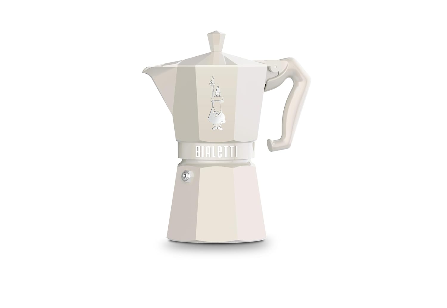 Bialetti - Moka Exclusive: 6 Cups Ocak Üstü Espresso Pişirici - 270ml - Krem Renk - Alüminyum Gövde - Patentli Güvenlik Valfi - Tüm Ocak Türleri İçin Uygundur (İndüksiyon Hariç)