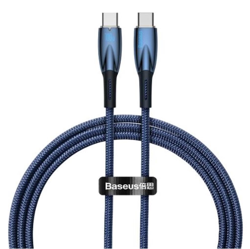 Baseus Glimmer Series 100W 100 cm PD Type-C Şarj Kablosu Mavi