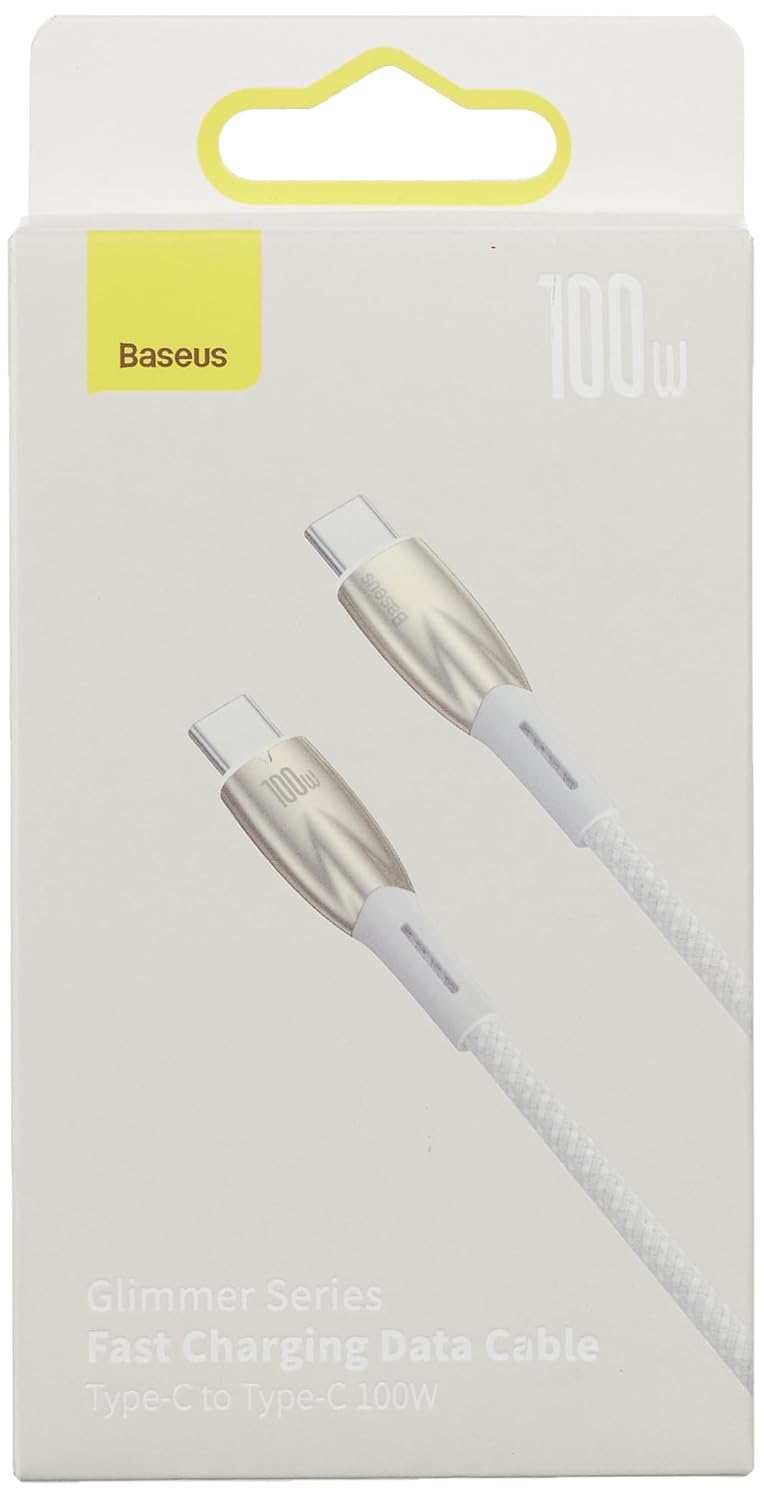 Baseus Glimmer Series 100W 100 cm PD Type-C Şarj Kablosu Beyaz