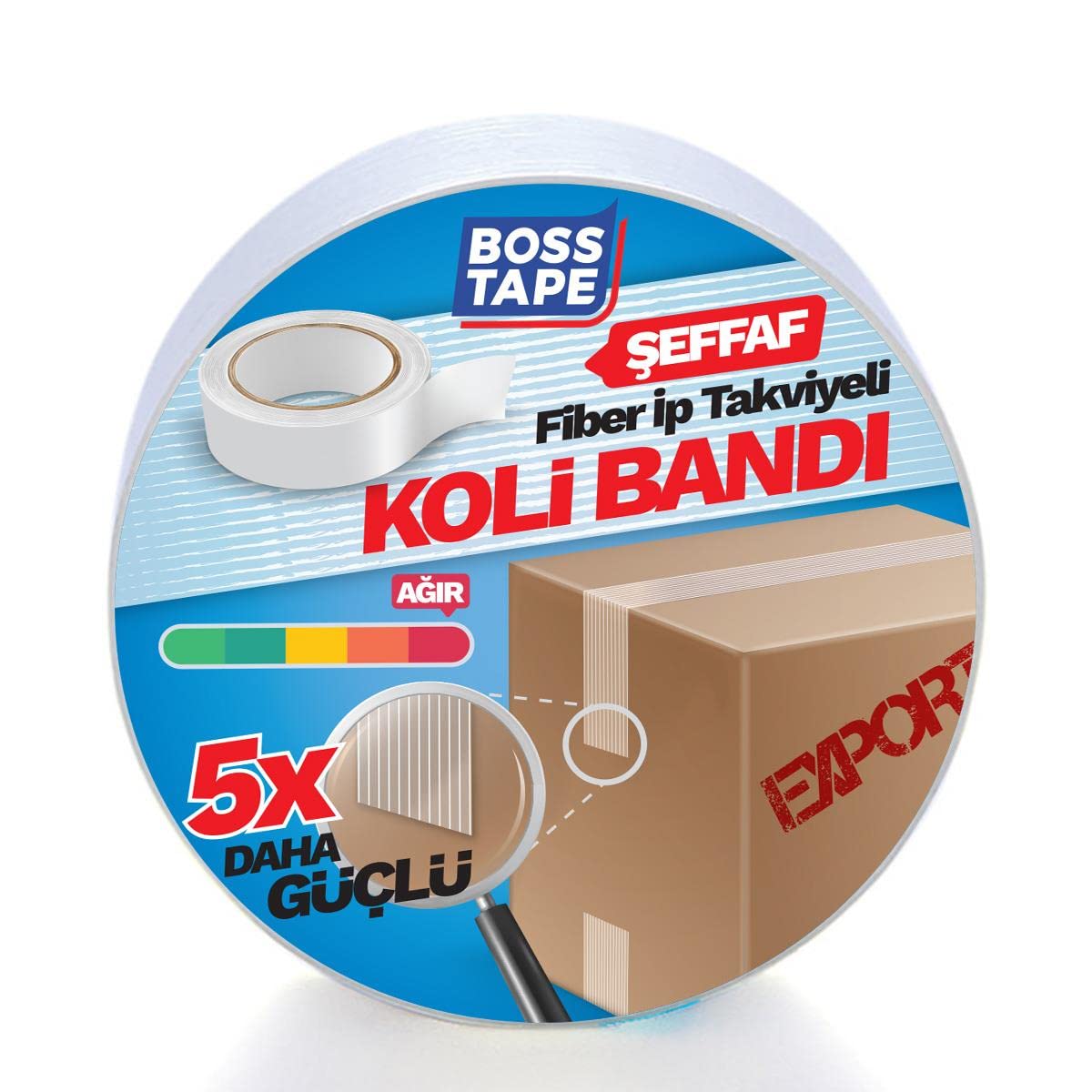 Boss Tape İp Takviyeli Çok Güçlü Koli Bandı En:45mm Boy:25mt