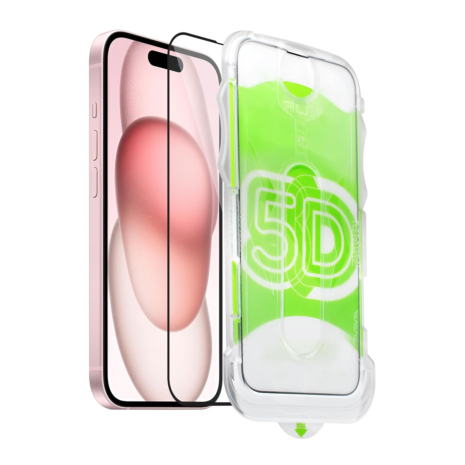 Teknoft iPhone 15 İçin Kolay Kurulum Kitli Takılırken Camın Altında Kesinlikle Toz Bırakmayan Ekstra Güçlendirilmiş Tam Koruma Sağlayan Pürüzsüz Lazer Kesim Premium Ekran Koruyucu Kırılmaz Cam