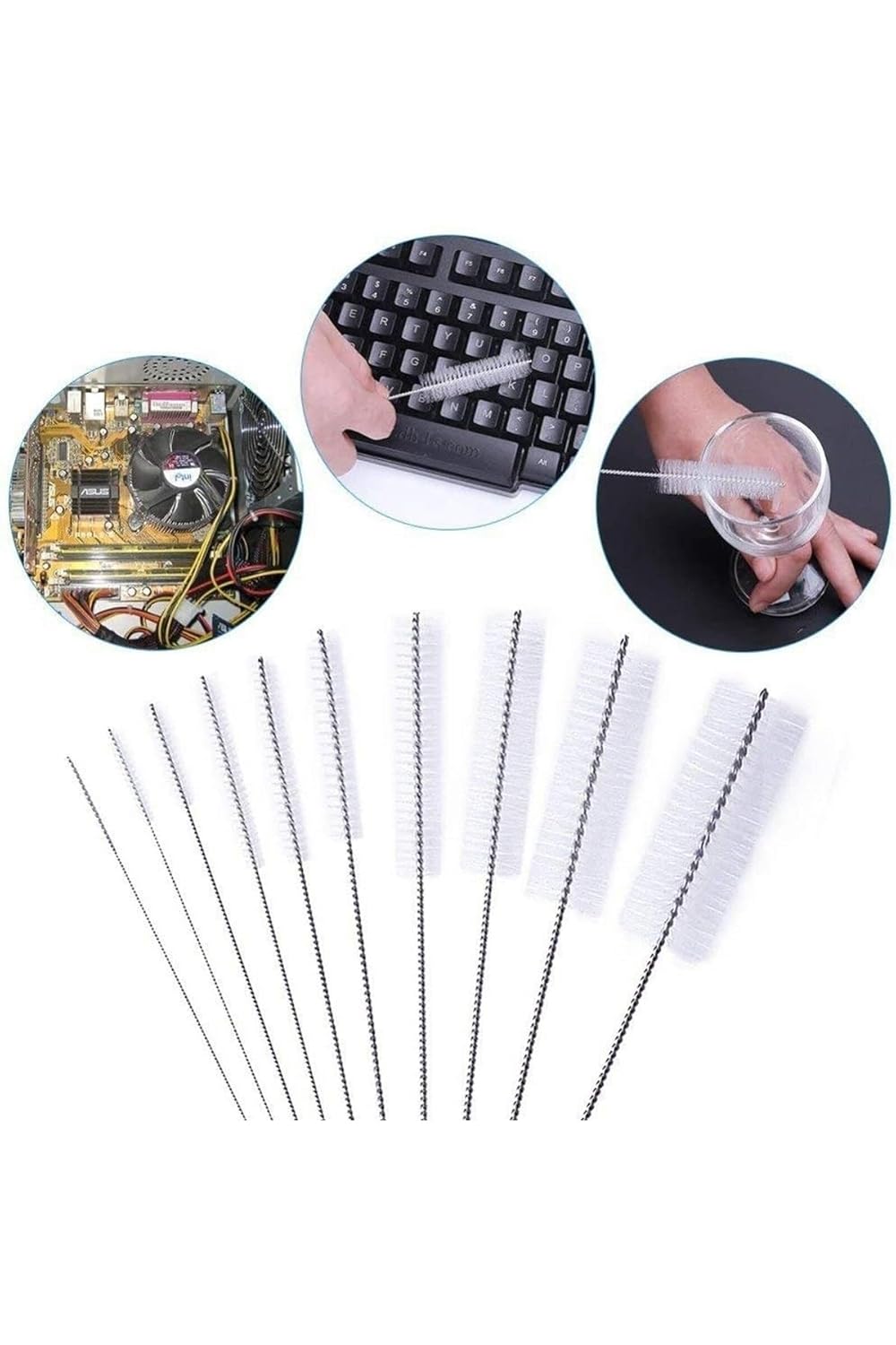 ARVALE 2 Adet Pratik Bükülebilir Temizlik Fırçası Klavye-pipet Temizleme Fırça Ince Temizlik Fırçası Beyaz