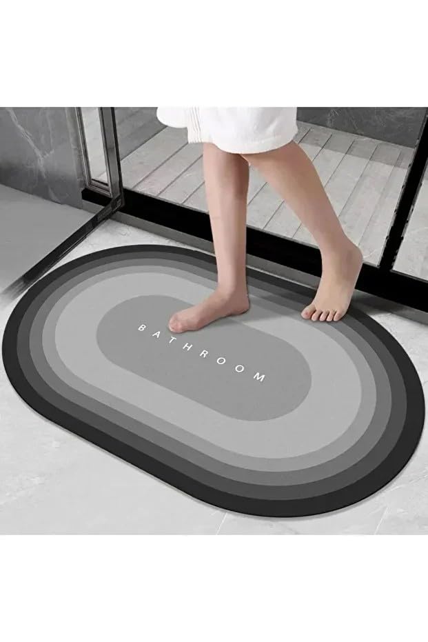 FETHİYE TOPTAN Sihirli Paspas Banyo Paspası Su Emici Mutfak Koridor Paspas Kaymaz Tabanlı 40cm - 120cm Yuvarlak