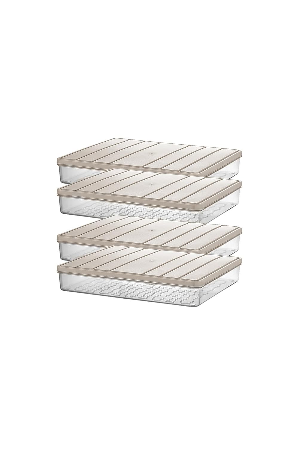 Selka Home - Nora 4'lü 2.5 Litre Büyük Boy Ekru Saklama Kabı