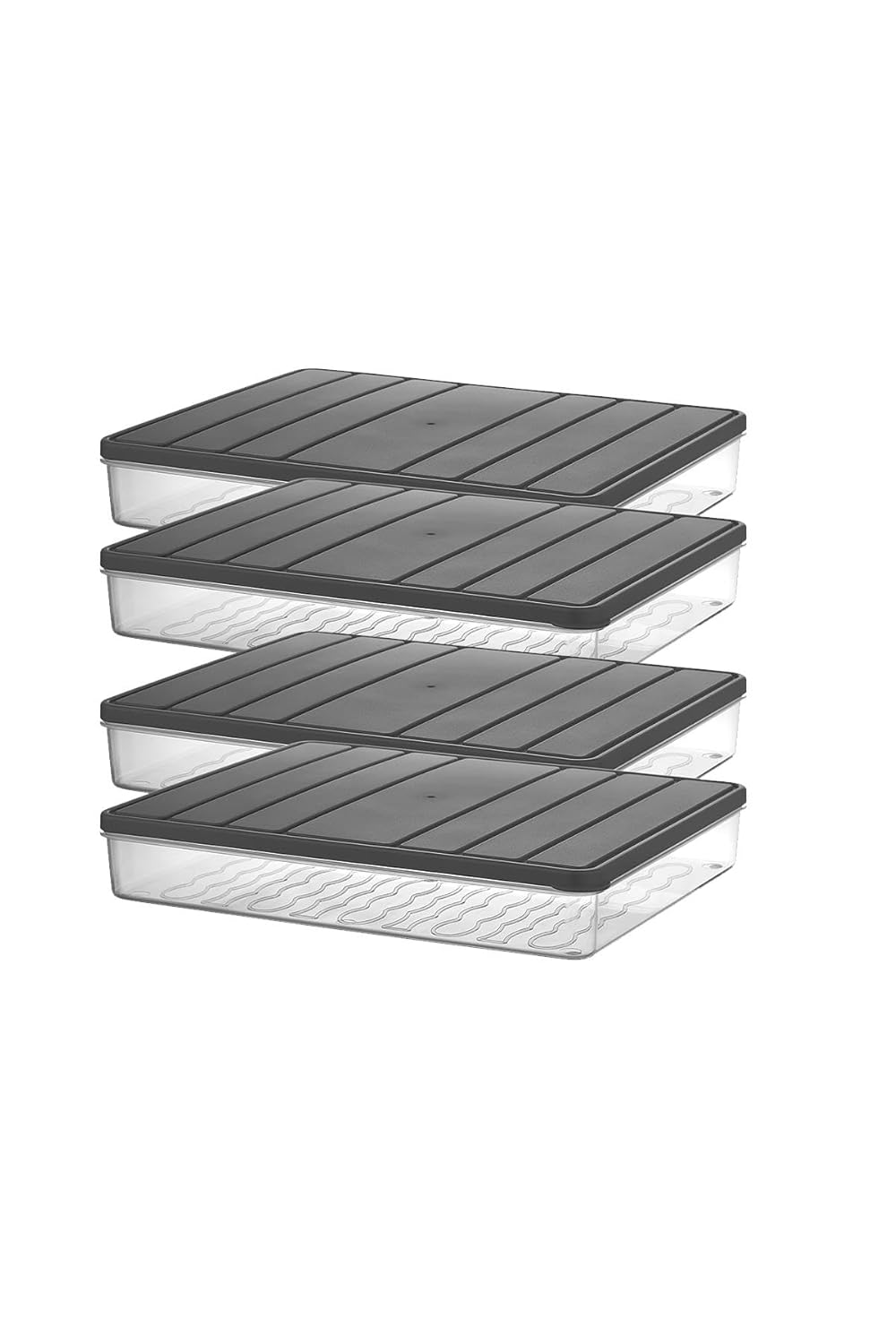 Selka Home - Nora 2'li 2.5 Litre Büyük Boy Gri Saklama Kabı