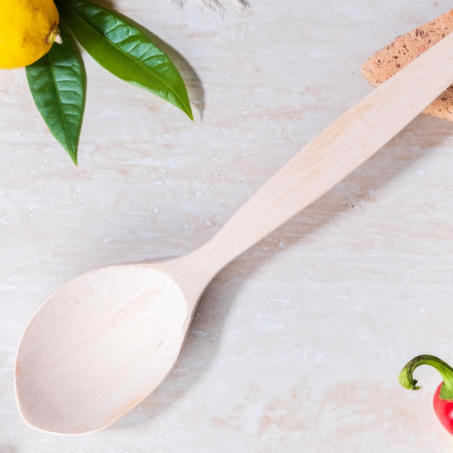 Ahşap Servis Tencere 32 Cm Kaşık Büyük