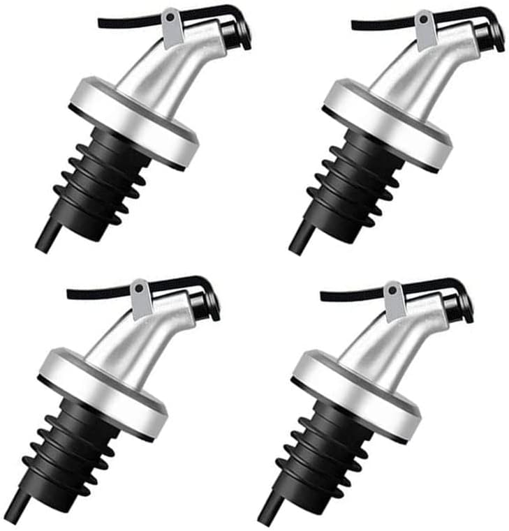 Orret Home 4 Adet Yağdanlık Tıpası Damlatmaz Şişe Ucu Dökme Ağızlığı Yağlık Sirkelik Sızdırmaz Kapaklı Tapa (Gümüş)