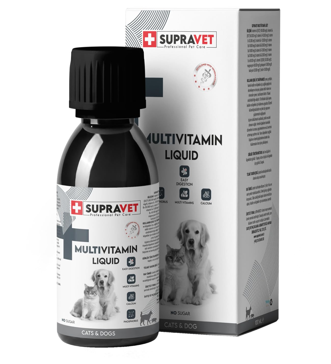 Supravet Kedi Köpek Sağlığı İçin Multi Vitamin Sıvı Damla 100 Ml