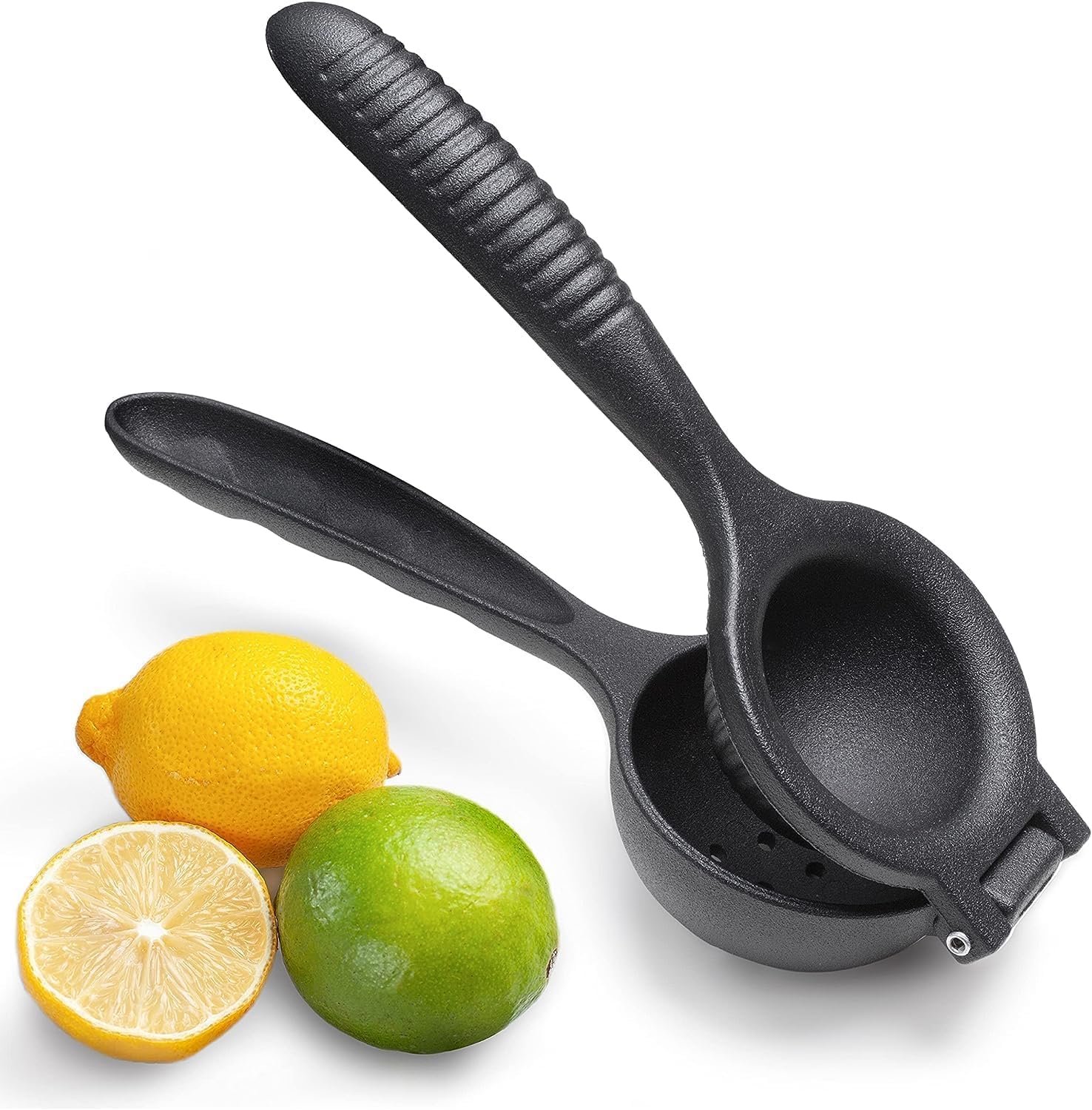 Orret Home Döküm Limon Sıkacağı Limon Presi Büyük Boy 24cm, Siyah Metal Limon Sıkacağı, Döküm Naranciye Sıkacağı