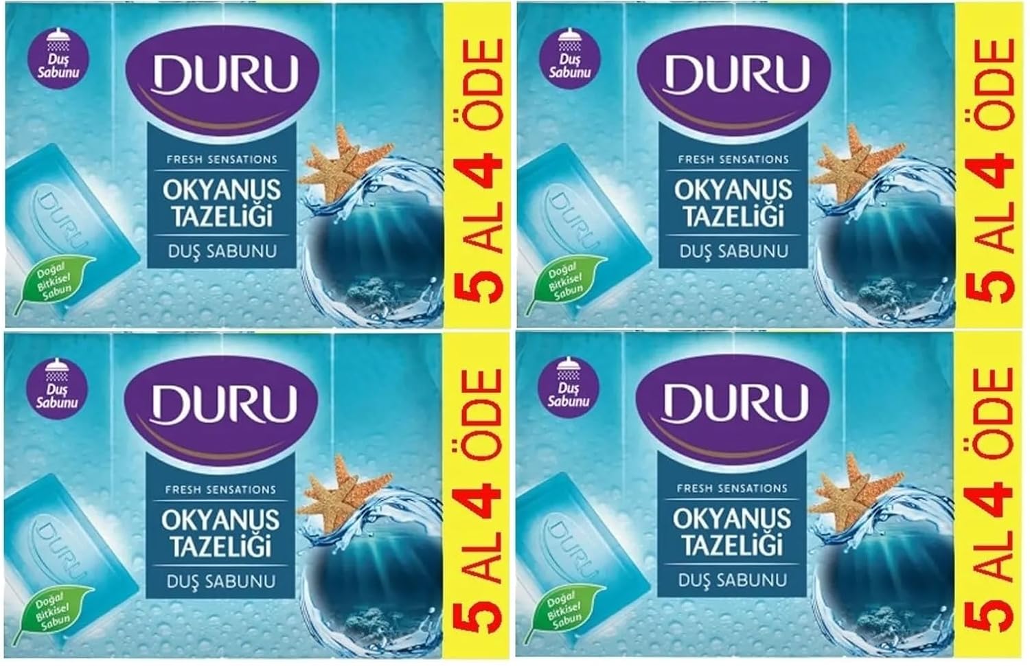 Duru Fresh Sensations Okyanus Esintisi Duş Sabunu, 750 gr 4 Adet