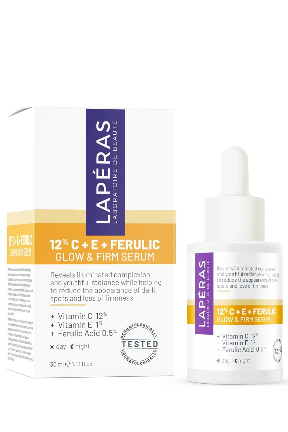LAPÉRAS Vitamin C Serum%12 Aydınlatıcı Leke Karşıtı Cilt Tonu Eşitleyici Hyaluronik Asitli Ferulik Asitli
