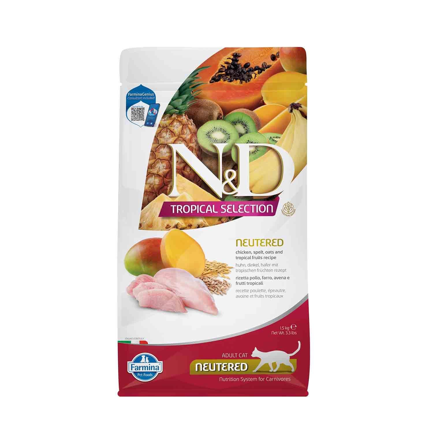 Nd N&D Tropical Selection Tavuklu Ve Tropikal Meyveli Kısırlaştırılmış Kedi Maması 1,5 Kg