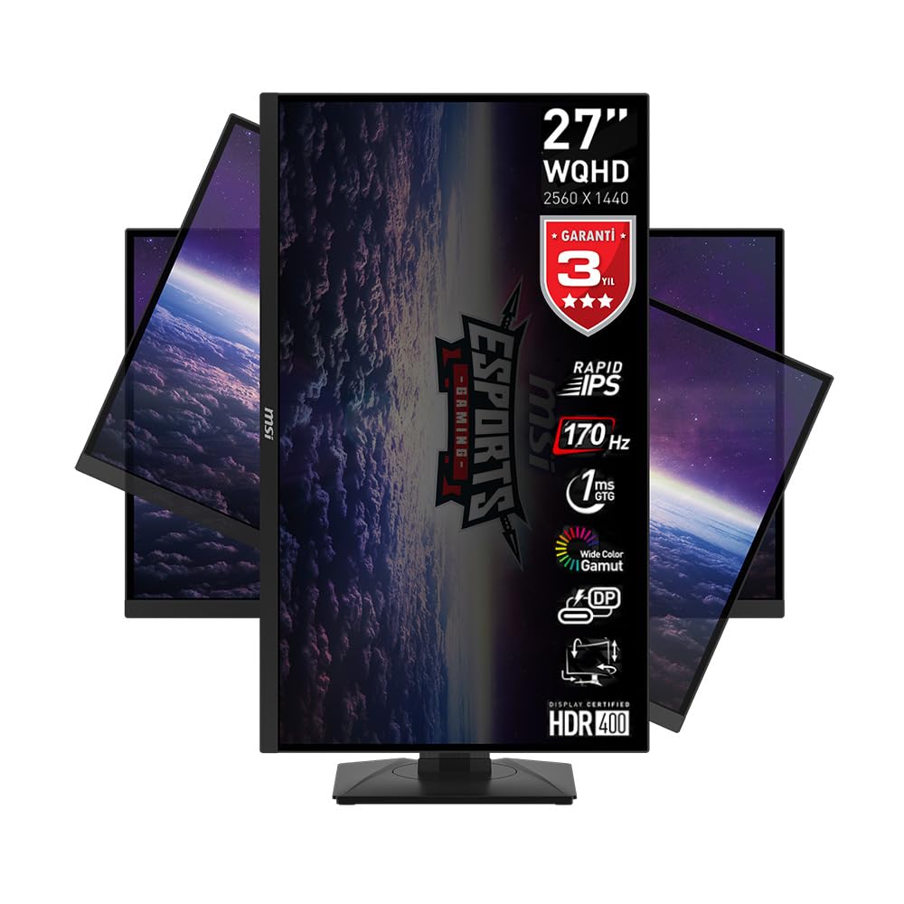 MSI 27'' G274QPF Flat RAPID IPS 2560X1440 (WQHD) 16:9 170HZ 1MS Adaptive SYNC Gaming Monitor