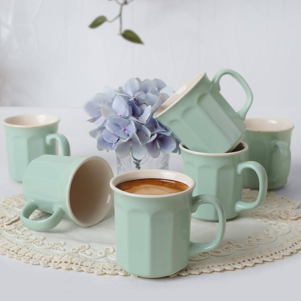 Keramika Yeşil/Krem Herakles Kupa 9 Cm 6 Adet 307/030