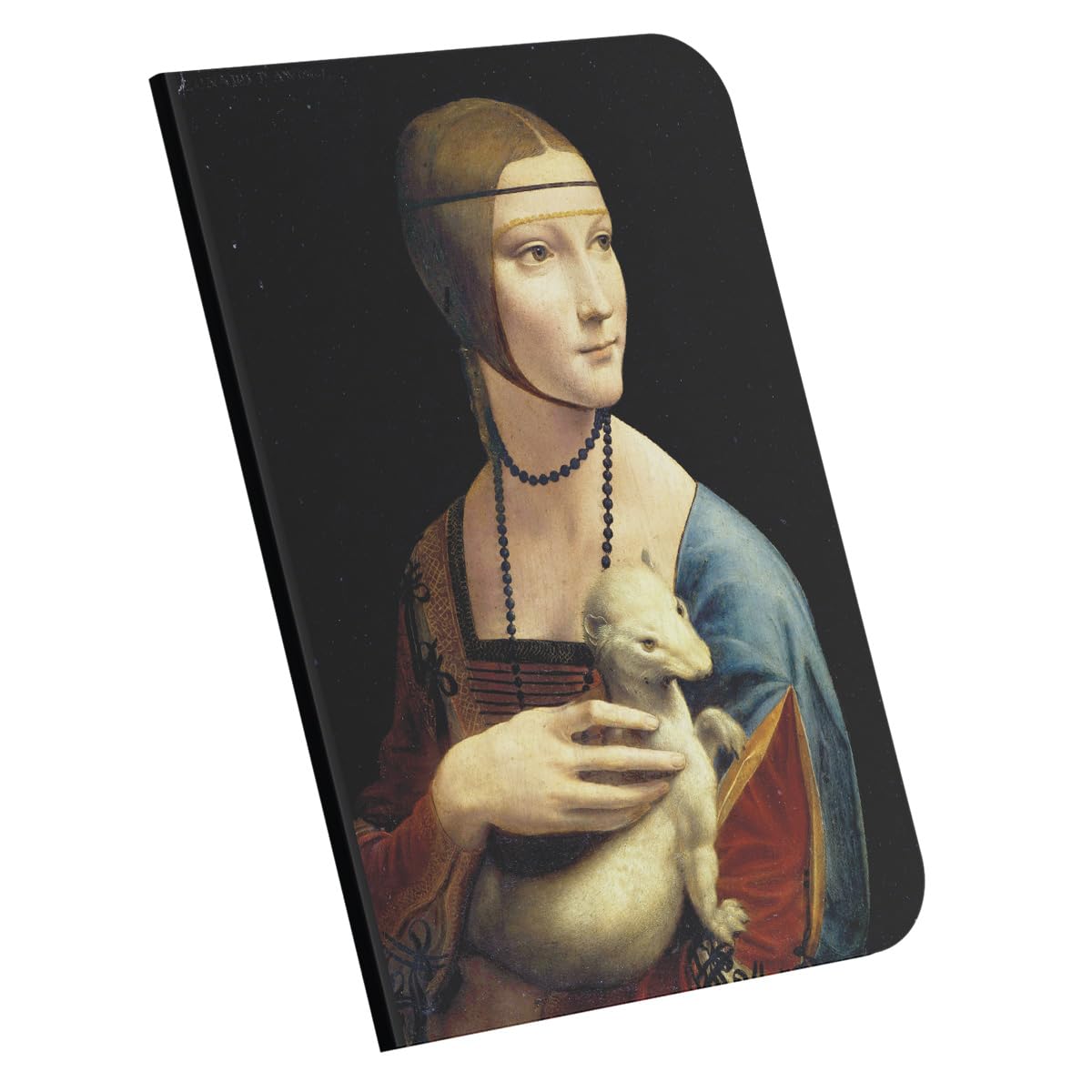 Retronote Lady with an Ermine, Da Vinci 1490, A4 Defter VIII, Çizgisiz, Toplam 64 Sayfa, Tel Dikiş, Esnek Kapak, Oval Kenar, Tuval Doku, 60 gram, Sarı Krem Renk, 21x29,7x0,5cm