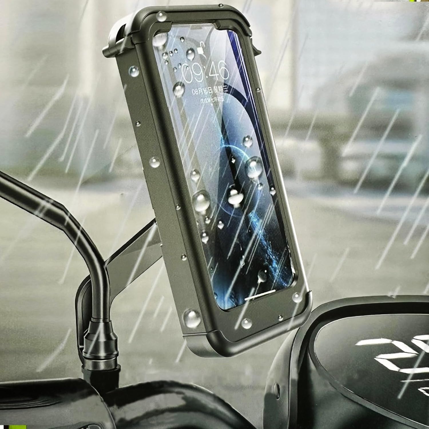 Coverzone Bisiklet Motosiklet ve Scooter için Dikiz Ayna Uyumlu Telefon Tutucu Universal Modellere Uyumlu Kolay Kurulum ve Kullanım DS-MTH3