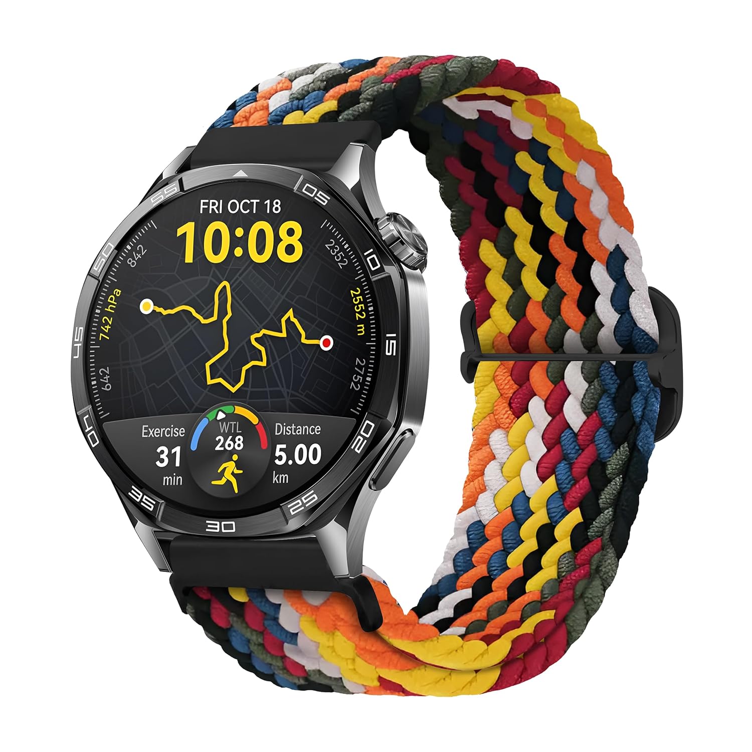 Teknoft 46mm Akıllı Saat Modelleri İçin HUAWEI Watch (GT4/Watch 4 Pro/GT3/GT3 Pro/GT2/GT2 Pro) SAMSUNG Watch (Gear S3 Frontier/Galaxy Watch 46mm) Örgü Solo Loop 22mm Elastik Kumaş Kordon