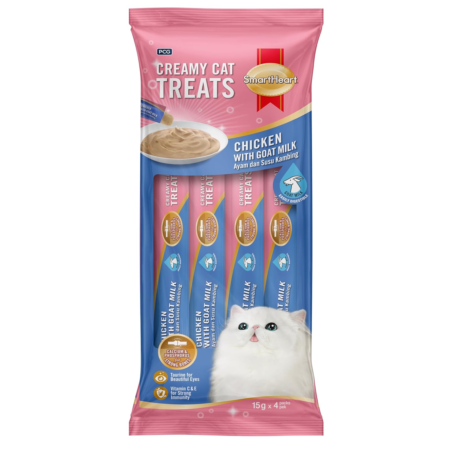 Smartheart Krema Kedi Ödülü Tavuk ile Keçi Sütü 4x15 gr