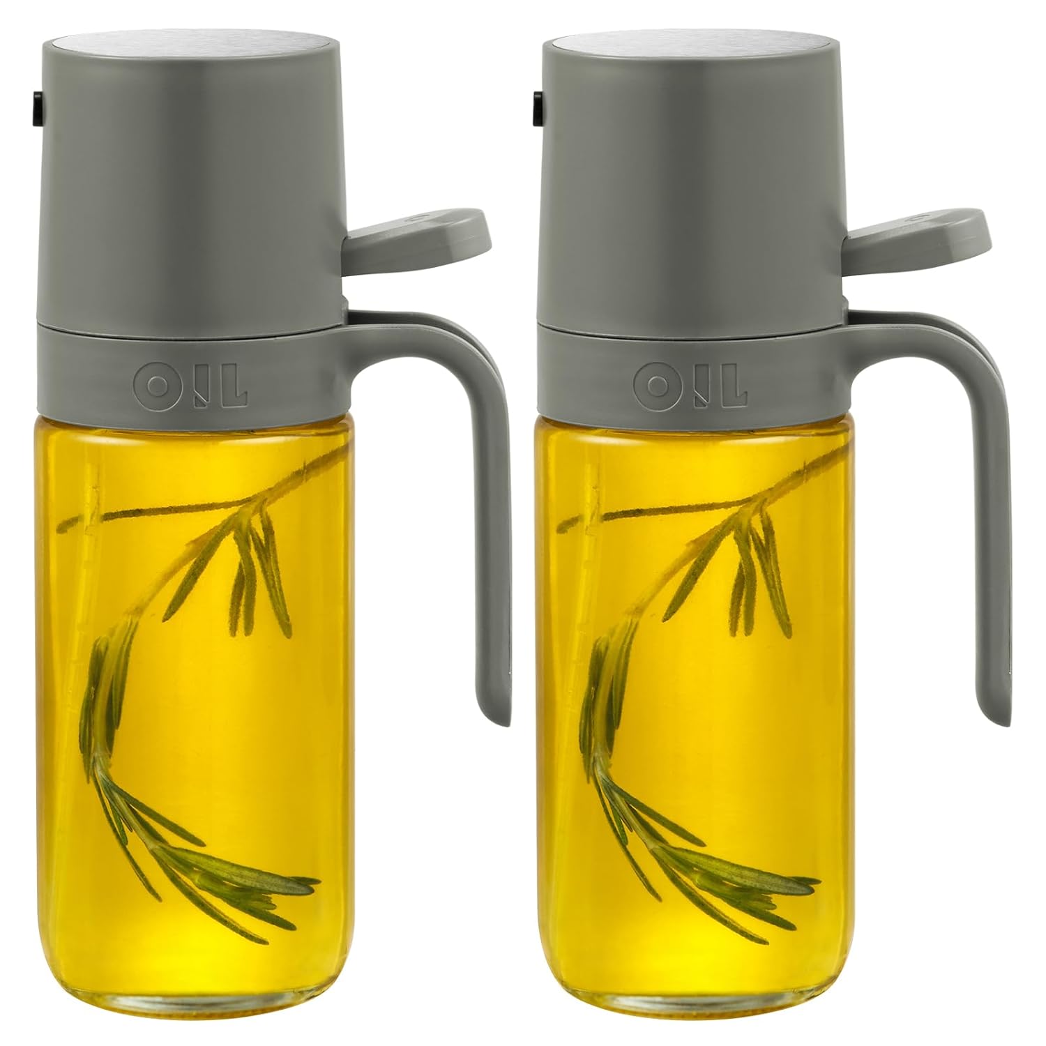 KITEXPERT Pişirme için zeytinyağı püskürtücüsü 2'li set - Yemek pişirmek için çok yönlü zeytinyağı sprey şişesi - 250 ml / 8 oz Hava Fritözü, Salata, Izgara, Kavurma, Pişirme Temelleri için Yağ