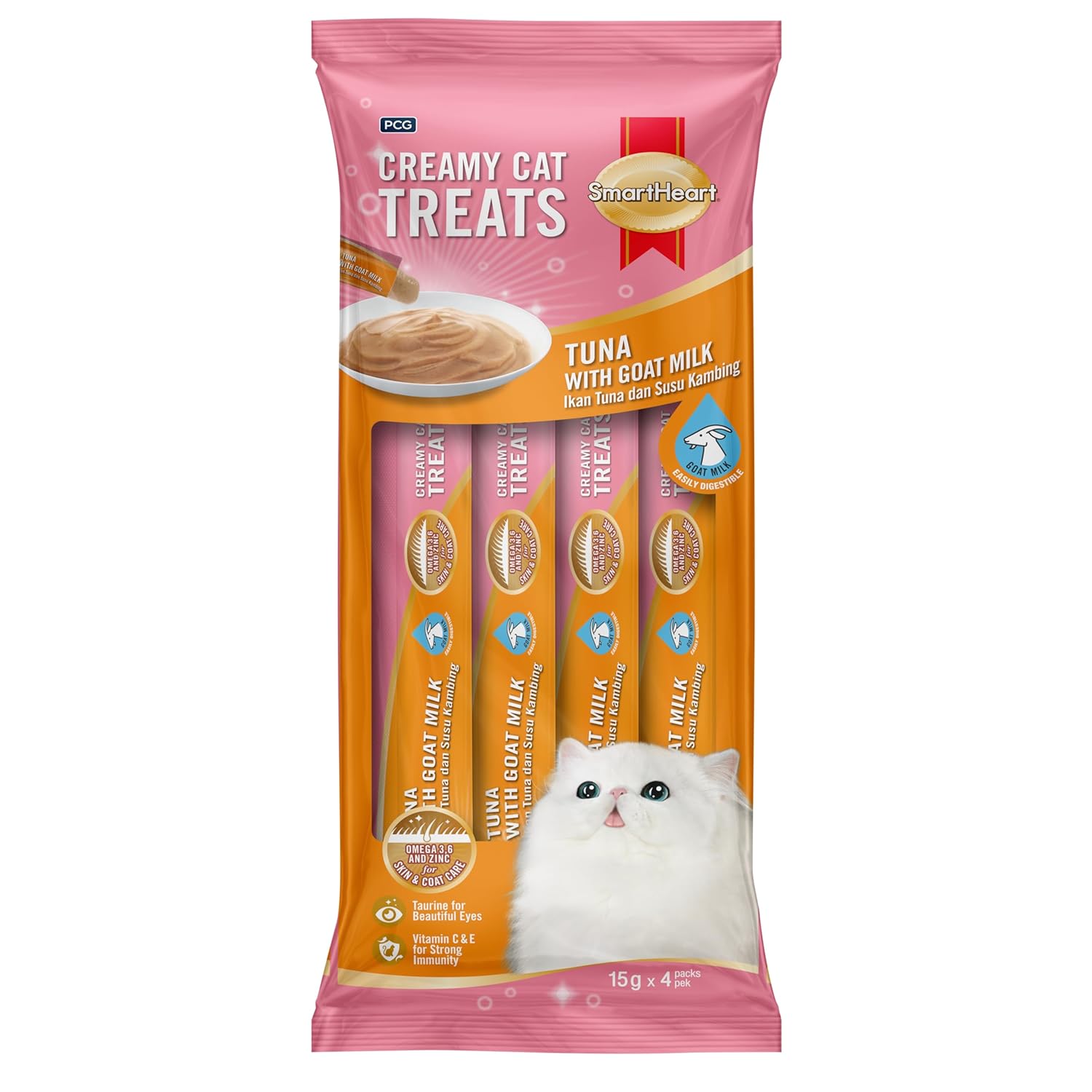 Smartheart Krema Kedi Ödülü Tuna ile Keçi Sütü 4x15 gr