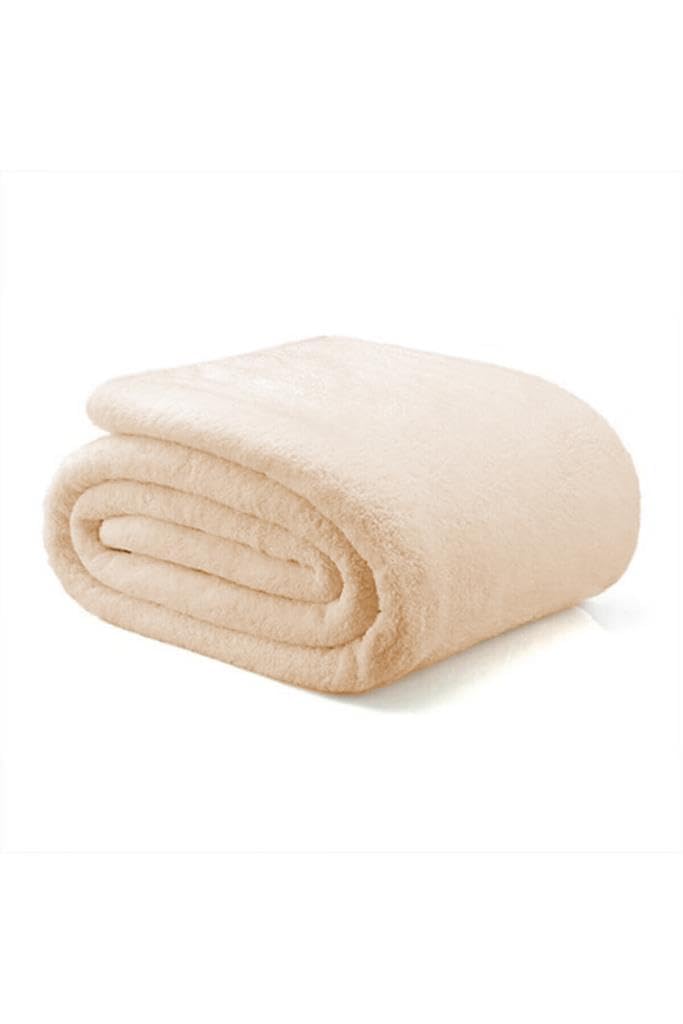 Mulberry Wellsoft Battaniye Televizyon Battaniyesi Peluş Polar Battaniye Tek Kişilik 170 * 230 Krem