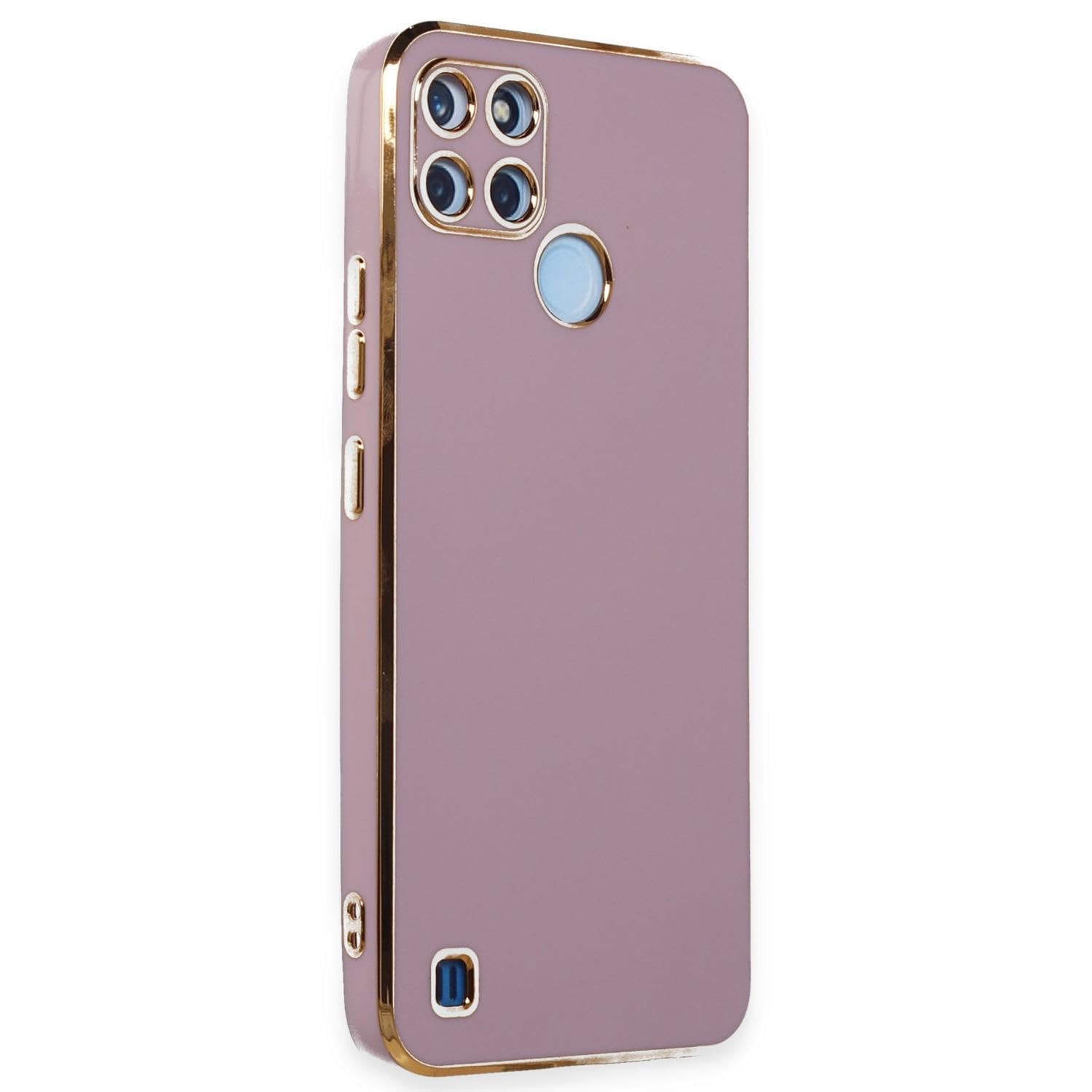 Microsonic Realme C25Y için Kılıf Olive Plated Lila [Realme C25Y ile Uyumlu Kılıf - Lila]