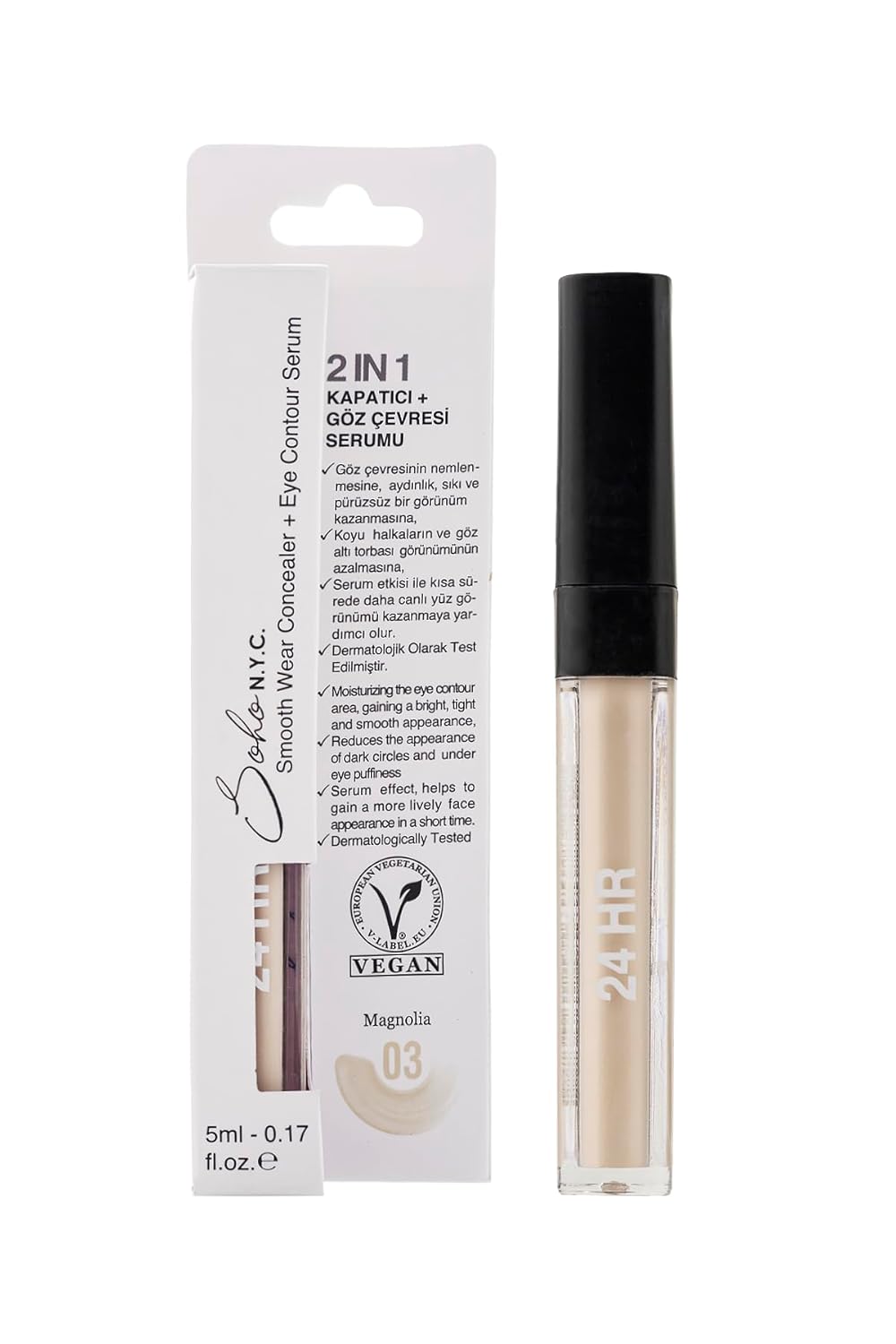 SOHO N.Y.C. Göz Altı Morluk Ve Torba İçin Serum ve Kapatıcı 5 ml- No:3 Magnolia