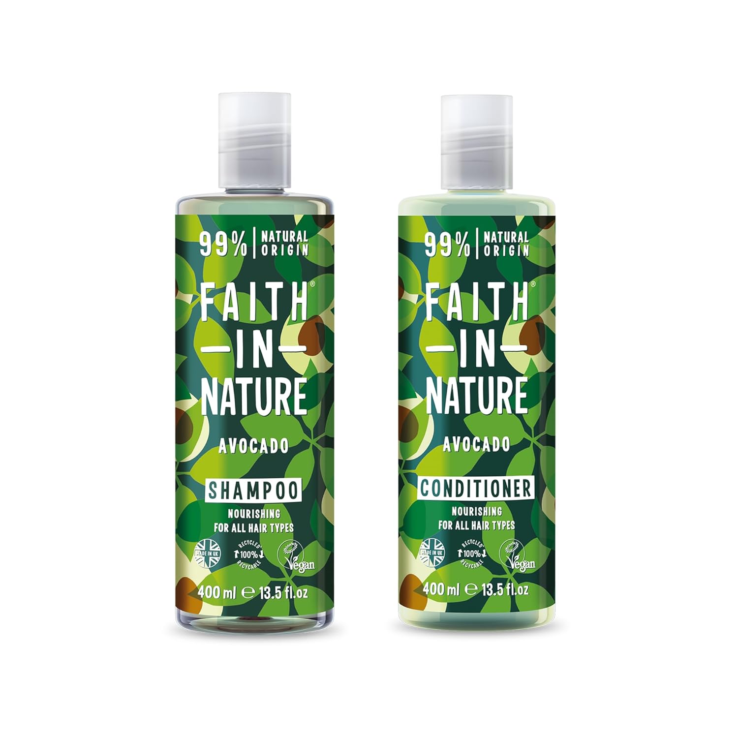 FAITH IN NATURE Avocado%99 Doğal İçerikli Şampuan + Saç Kremi 400ml