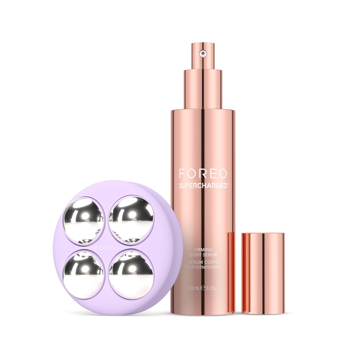 FOREO BEAR 2 body Gelişmiş Mikro Akımlı Vücut Masaj Aleti + İletken SUPERCHARGED Sıkılaştırıcı Vücut Serumu - Selülit Masajı ve Lenfatik Drenaj - Sıkı, Kontur ve Pürüzsüz - Vücut Masajı