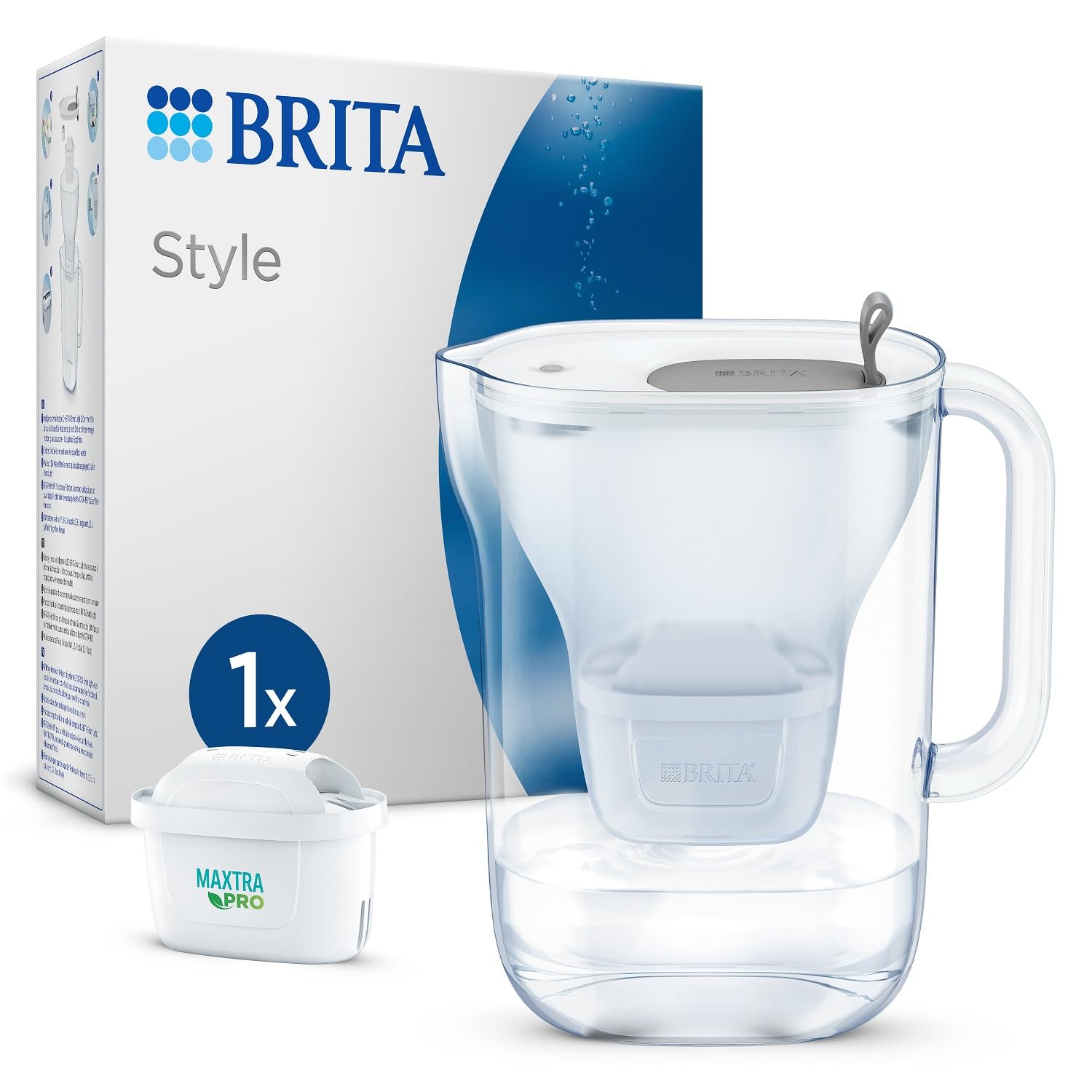 BRITA Style XL 1x Maxtra Pro All-In-1 Filtreli Su Arıtma Sürahisi - Gri (3,6 lt)