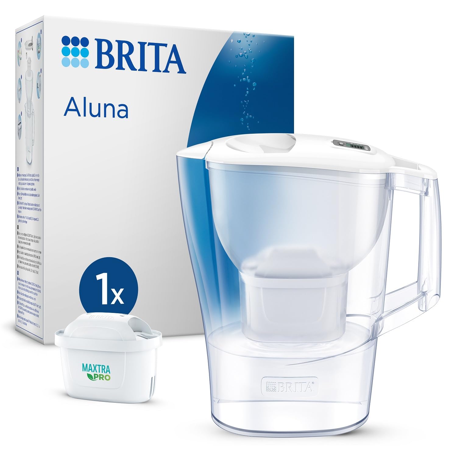 BRITA Aluna Cool 1x Maxtra Pro All-In-1 Filtreli Su Arıtma Sürahisi - Beyaz (2,4 lt)