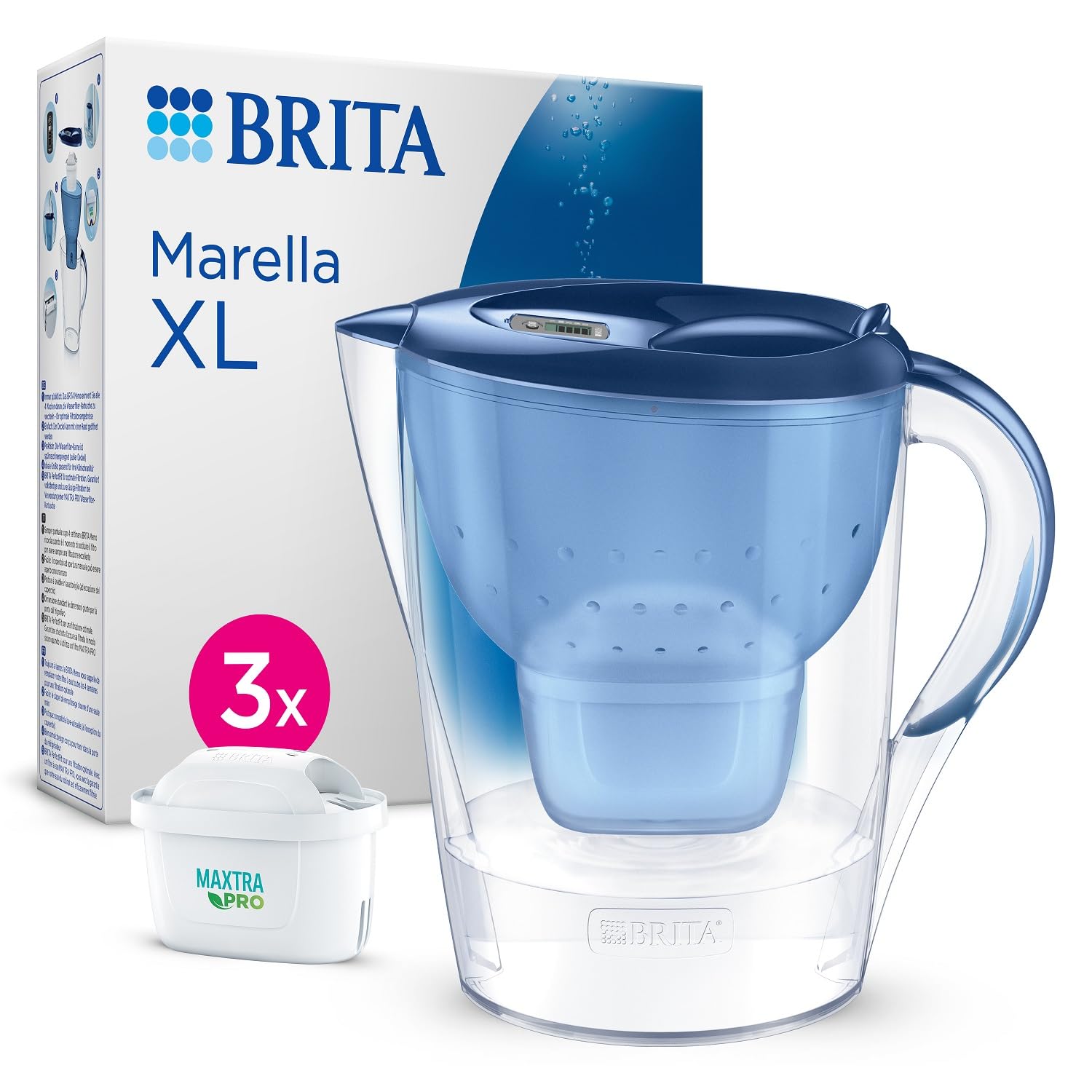 BRITA Marella XL 3x Maxtra Pro All-In-1 Filtreli Su Arıtma Sürahisi Mavi (3.5 lt)